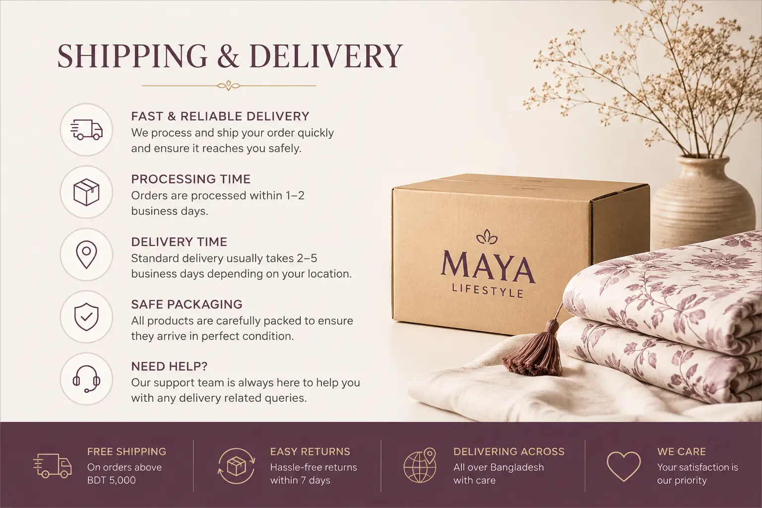Shipping & delivery maya