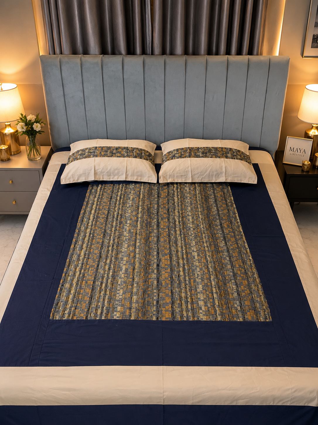 024 Luxury Bed Covers -Jaquard Cotton-3pc set - Image 1