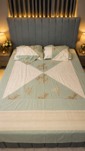 Luxury Bed Covers -Cotton Embroidery-5pc (heavy set)