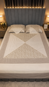 Luxury Bed Covers -Cotton Embroidery-5pc (heavy set)