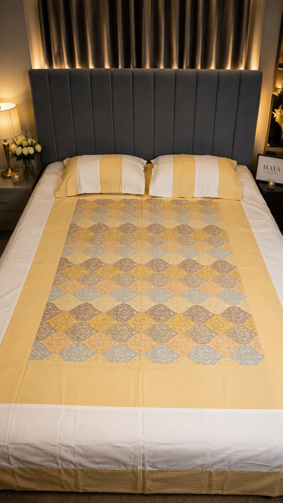 1045 Luxury Bed Covers -Jaquard Cotton-3pc set - Image 1