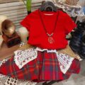 Scarlet Tartan Charm Summer Wear (3-5 yrs) | Code: N6 - Image 12