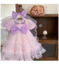Lavender Bow Party Dress (3-4 yrs) | Code: 09