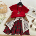 Scarlet Tartan Charm Summer Wear (3-5 yrs) | Code: N6 - Image 5