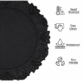 Black Round Faux Leather Placemats - Image 6