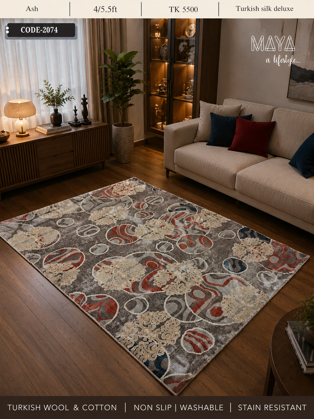 ChatGPT Image Jul 6, 2026, 12_04_59 AM Turkish Carpet- Silk Deluxe Quality-4/5.5 feet - Image 1