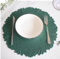 Olive Round Faux Leather Placemats - Image 4