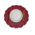 Red Round Faux Leather Placemats - Image 3