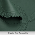 Olive Round Faux Leather Placemats - Image 6