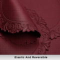 Red Round Faux Leather Placemats - Image 4