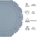 Silver Round Faux Leather Placemats - Image 7