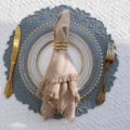Silver Round Faux Leather Placemats - Image 2