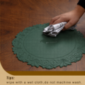 Olive Round Faux Leather Placemats - Image 2