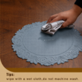 Silver Round Faux Leather Placemats - Image 3